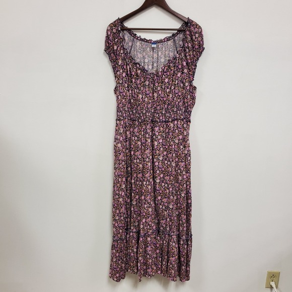 Old Navy Dresses & Skirts - Old‎ Navy Womens Tiered Micro Floral Milkmaid Maxi Dress Size XL Cottagecore
